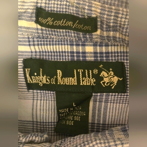 Knights of Round Table / Men's Short Sleeve Button Down Shirt / Size L - Picture 4 of 5